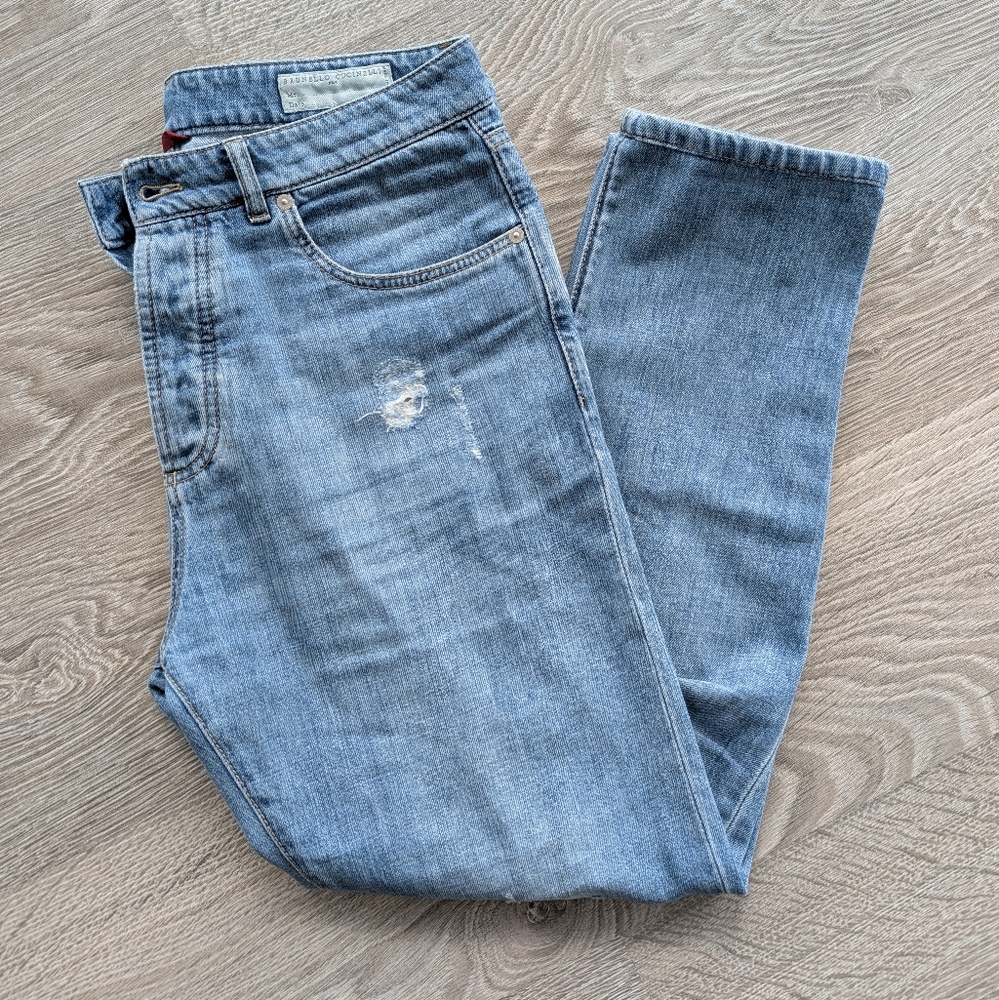 Brunello Cucinelli Medium Blue Denim Leisure Fit Jeans Size EU 48